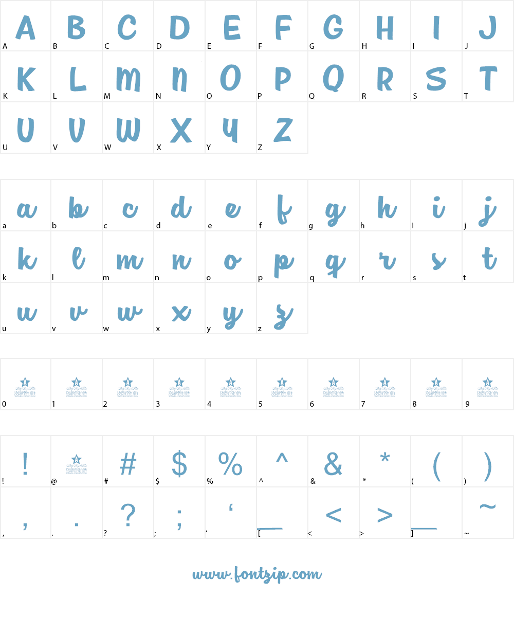 Jam Sessions Personal Use Font Character